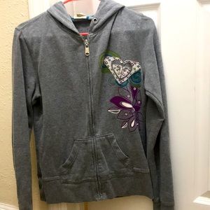 Large gray zip up sweatshirt